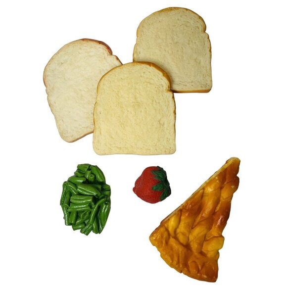 MCT Other - MCT Realistic Toy Food Vintage Bread Pie Strawberry Green Beans Kids Kitchen